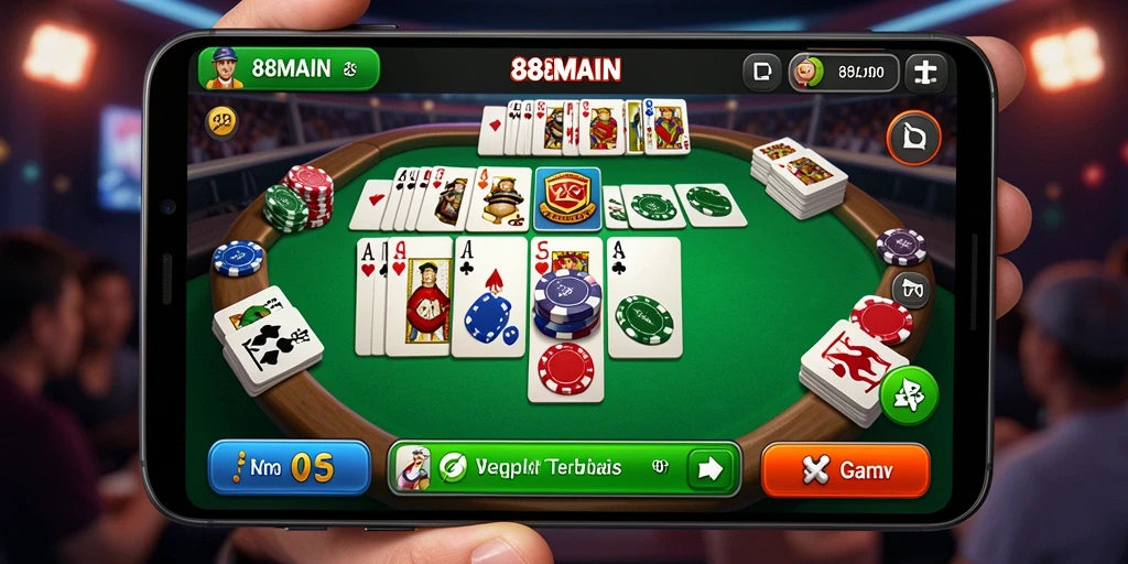Tampilan gameplay seru Gaple di dalam 88MAIN.