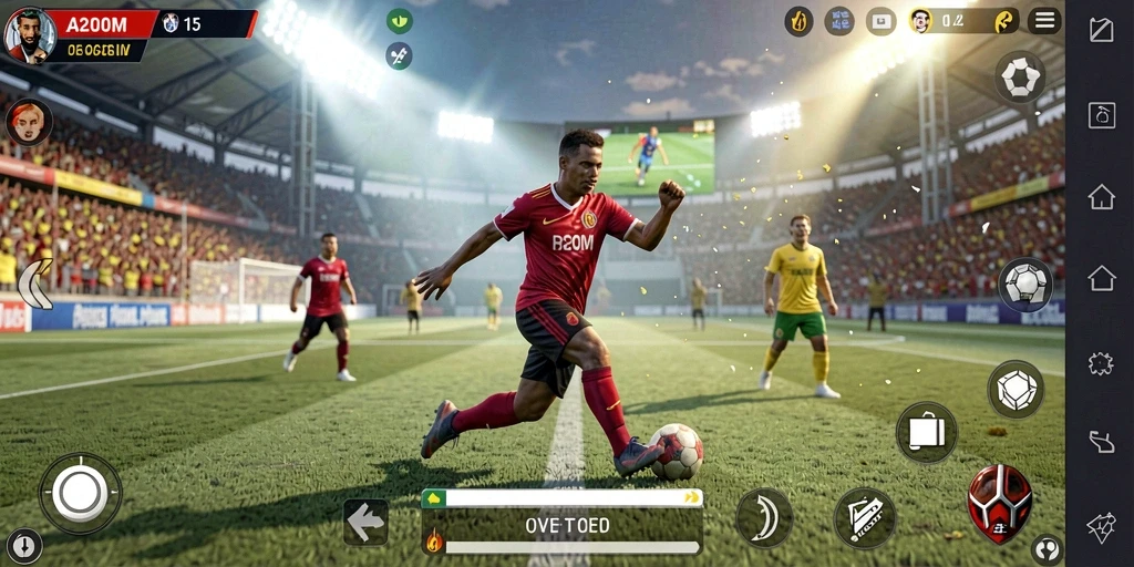 Screenshot A200M menampilkan aksi seru dalam pertandingan olahraga.