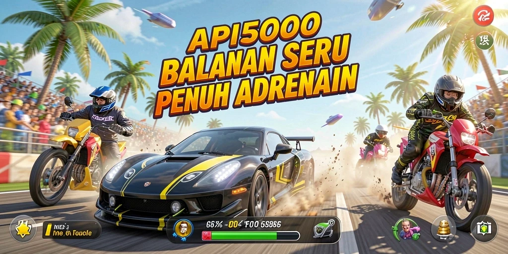 Tampilan gameplay seru di API5000 dengan balapan penuh adrenalin.