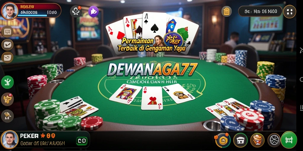 Tampilan permainan poker yang seru dan menantang di DEWANAGA77.