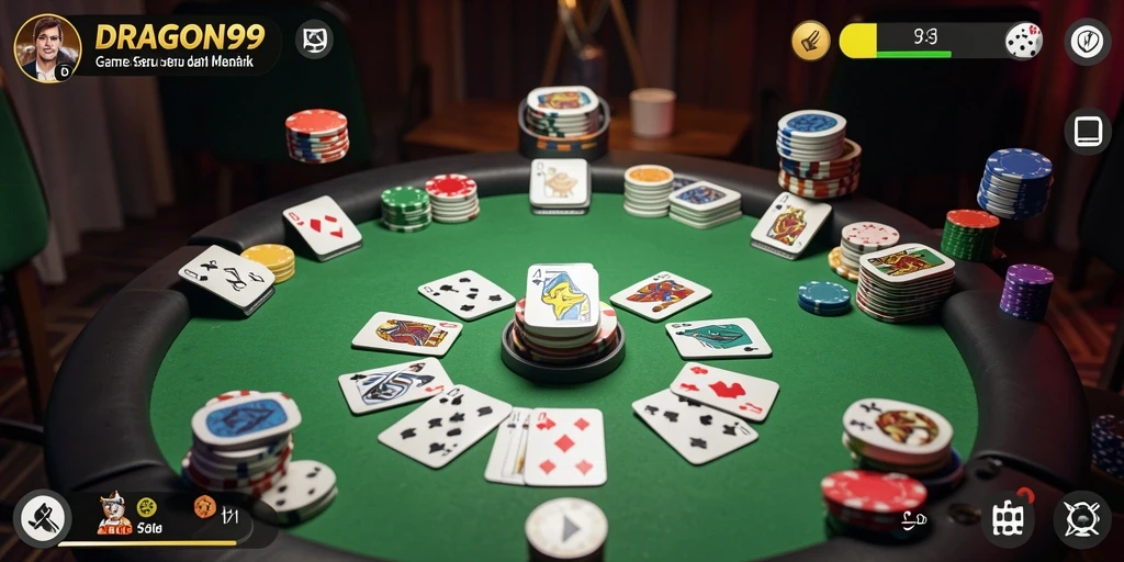 Screenshot gameplay DRAGON99 dengan tampilan papan Gaple yang menarik.