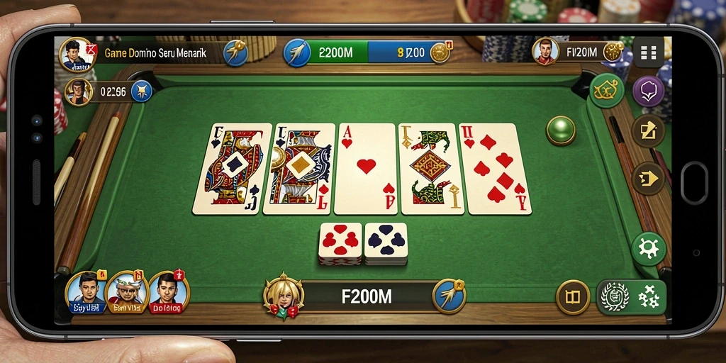 Screenshot gameplay F200M yang menampilkan serunya permainan Domino.