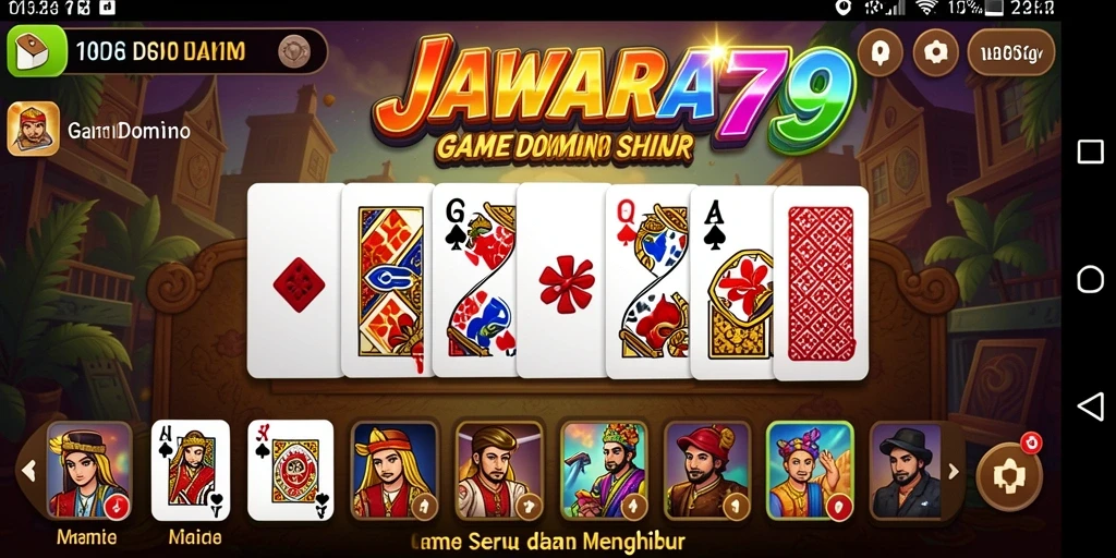 Screenshot JAWARA79 menampilkan gameplay Domino yang menarik.