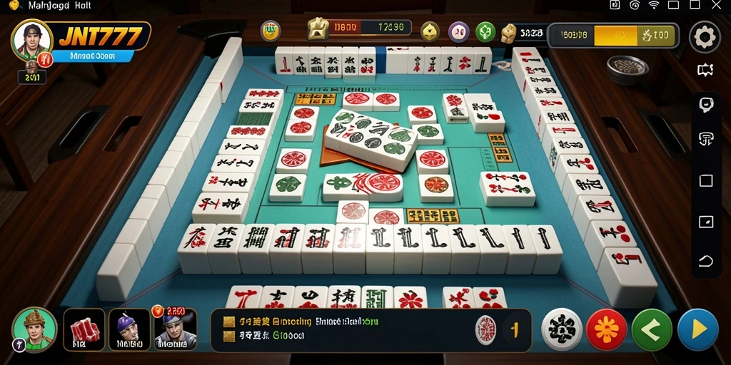 Tangkapan layar gameplay JNT777 menampilkan aksi seru permainan Mahjong.