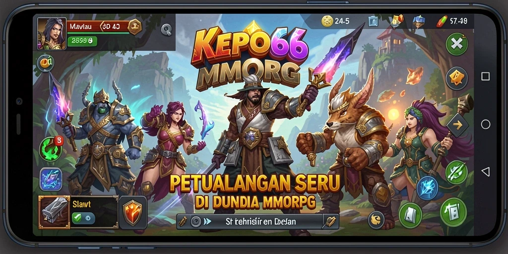 Screenshot utama KEPO66 menunjukkan pertarungan epik di dunia MMORPG.
