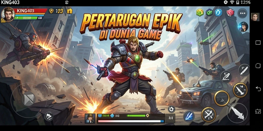 Tampilan gameplay KING403 yang seru dan penuh aksi bertarung.