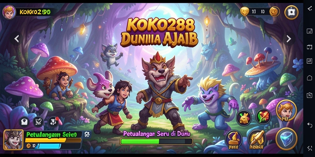 Screenshot gameplay KOKO288 menunjukkan dunia adventurer yang memukau dan menantang.
