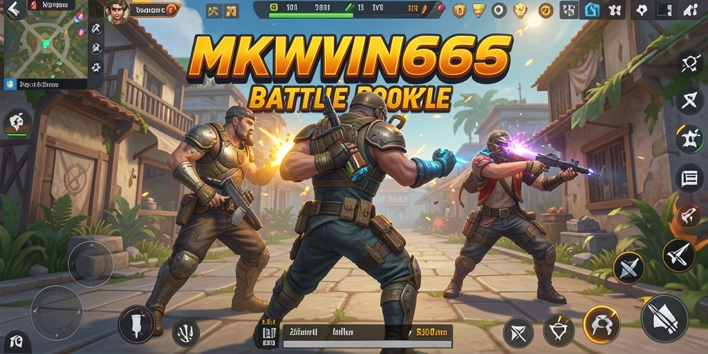 Screenshot gameplay MKWIN666 yang menunjukkan aksi seru dalam Battle Royale.