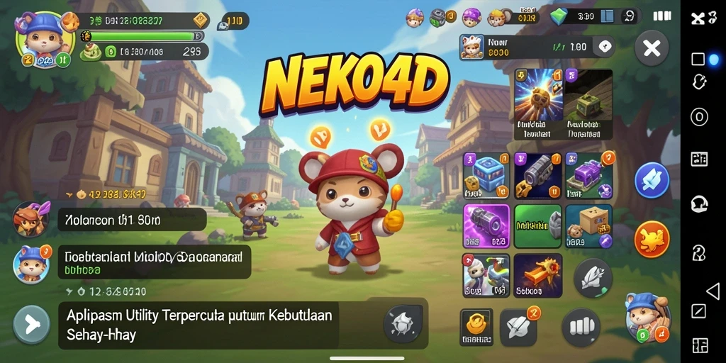 Screenshot utama NEKO4D menampilkan fitur-fitur Utility yang bermanfaat.
