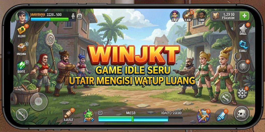 Screenshot gameplay WINJKT menunjukkan suasana santai permainan Idle.