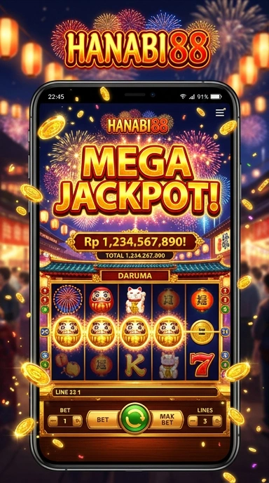 Tampilan utama aplikasi hanabi88, mudah dinavigasi.